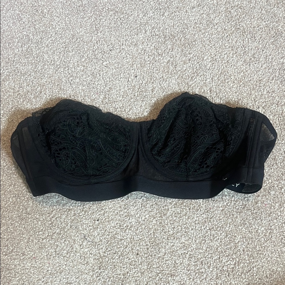 Lively Black Mesh Strapless Bustier Strapless Bra